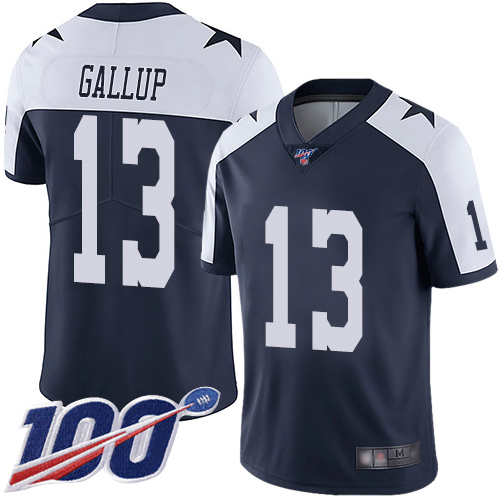 Men Dallas Cowboys Limited Navy Blue Michael Gallup Alternate #13 100th Season Vapor Untouchable Throwback NFL Jersey->dallas cowboys->NFL Jersey